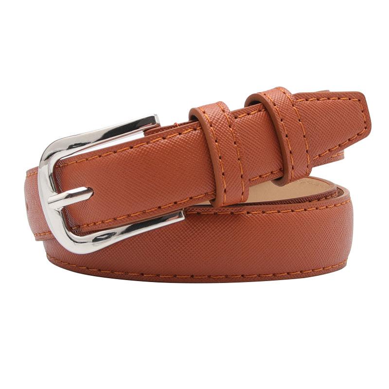 Women Belt Simple Pin Buckle Wild Decoration Black Belt Cross Pattern Wide Belt