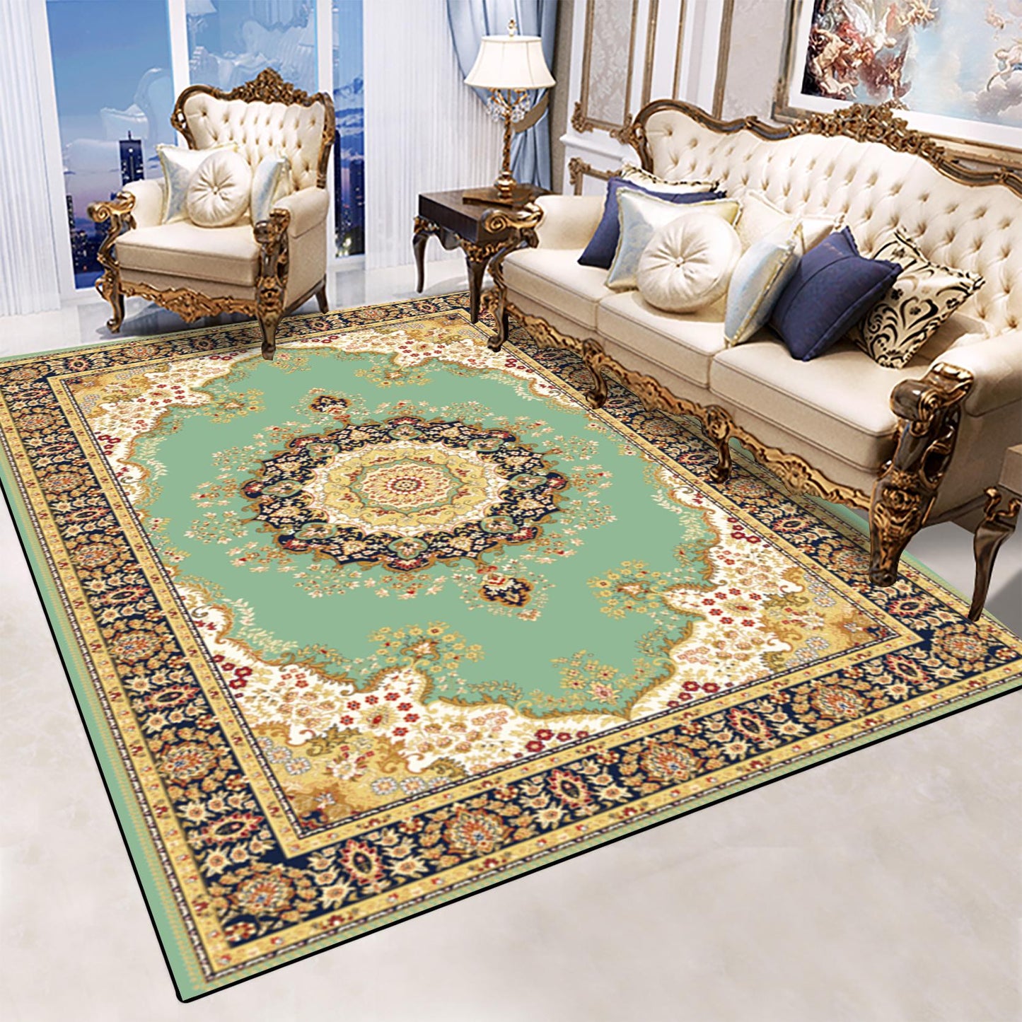 Luxury Romantic Flower Rug for Living Room American Country Style Carpet Bedroom Branded Rug and Mat