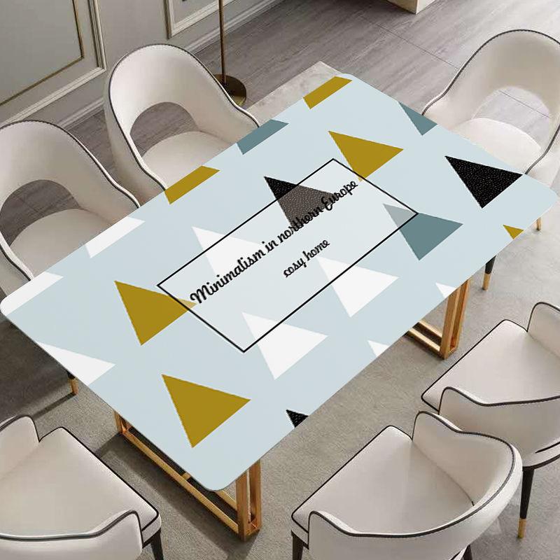 PVC Tablecloth 3D Three-dimensional Pattern Soft Glass Tablecloth Waterproof and Anti-scald Oil-proof Dining Table Coffee Table Table Mat