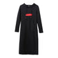 Spring and Autumn Wear Temperament Loose and Thin Casual Sweater Dress Long Sleeves Over The Knee Long Dress Women