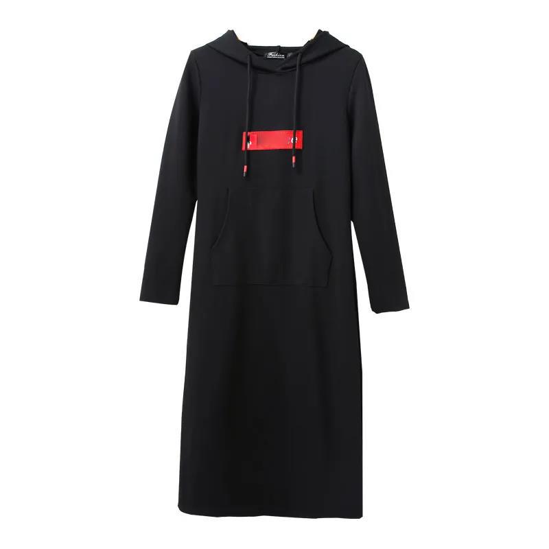 Spring and Autumn Wear Temperament Loose and Thin Casual Sweater Dress Long Sleeves Over The Knee Long Dress Women