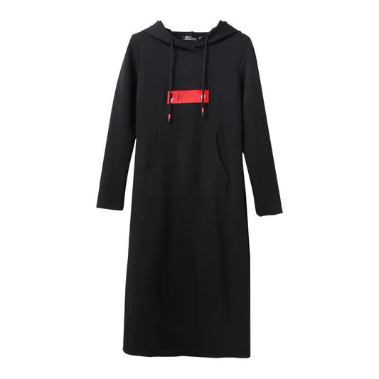 Spring and Autumn Wear Temperament Loose and Thin Casual Sweater Dress Long Sleeves Over The Knee Long Dress Women
