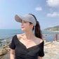 Women's Summer Sports Empty Top Hat Solid Color Pleated Visor Cap Breathable All-match Sunscreen Sun Hat Anti-ultraviolet Sunshade Hat
