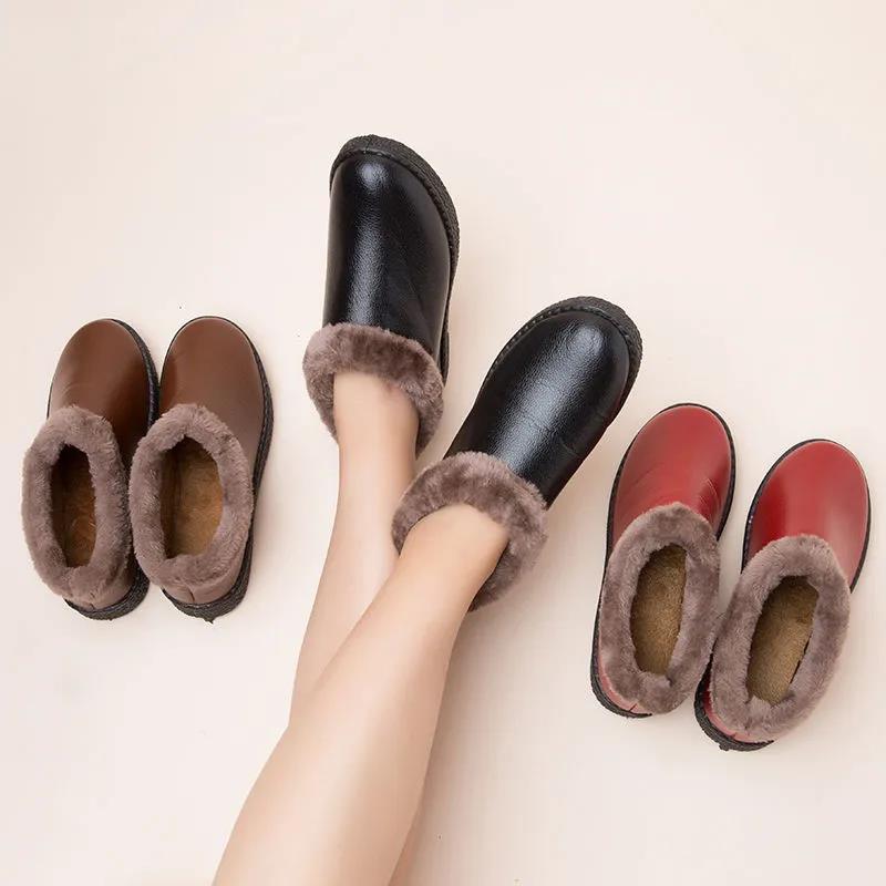 Winter Women's Cotton Shoes Non-slip Wear-resistant Waterproof Cold and Warm Cotton Shoes Plus Velvet Padded Shoes