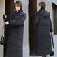 Stand-up Collar Hooded Down Jacket Padded Jacket Women Fall/winter Loose Padded Jacket Women Long Over-the-knee Padded Jacket Straight Slim Coat