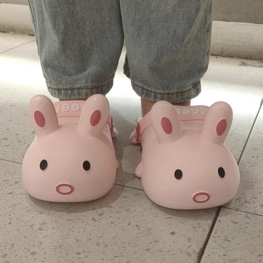 Cute Rabbit Soft Sole Slipper for Women Summer Non-slip Sandals Soft-soled Shoes Soft Bottom Beach Sandals