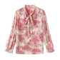 Floral Chiffon Shirt Women's Spring Summer Top Loose Blouses