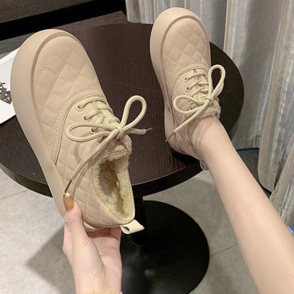 Women's Cotton Shoes Winter All-match Plus Velvet Warm and Comfortable Flat Shoes