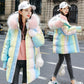 Down Padded Jacket Women's Mid-length Winter Fashion Trend Loose Warmth Thick Padded Jacket