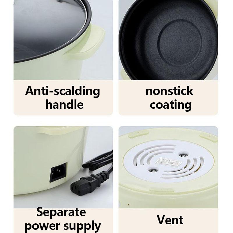 1000W 28cm Electric Cookware Wok Heat Pot Set Electric Steamer Non-stick Pot Kitchen Supplies for Family