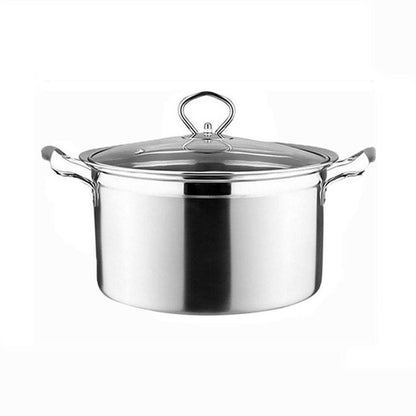 Steel Non-stick With Glass Lid Thickened Pan Boiler Cookware Steamer Pot Pot Milk Pot Soup Pot