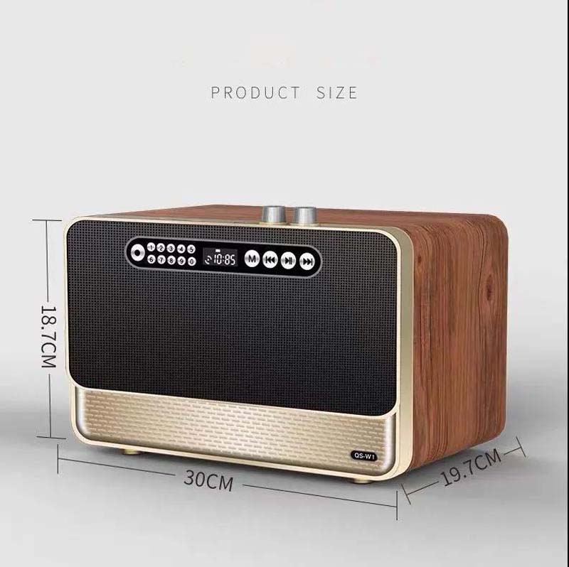 High-quality Wireless Bluetooth Speaker Subwoofer High-power Household Wooden Large Audio HIFI3d Surround Radio
