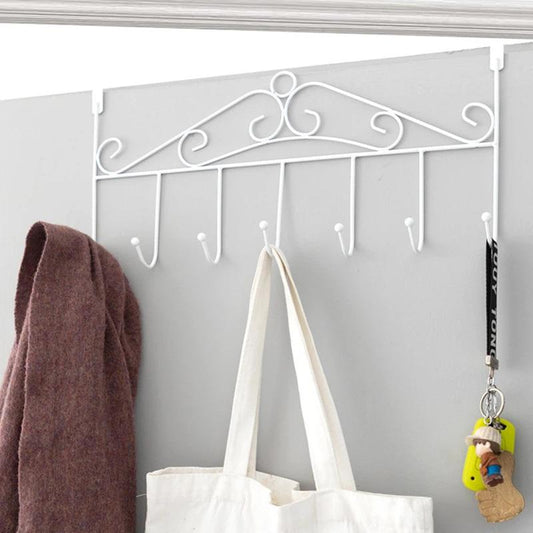 2 Pieces Door Hook Hanger Bedroom Bathroom European Style Coat Rack Door Hanging Bag Door Back Wrought Iron Clothes Hanger Wall Hangering