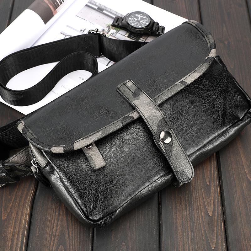 Retro Waist Bag Men Color Matching Mobile Phone Bag Outdoor Leisure Sports Riding Shoulder Bag