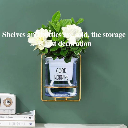 Glass Art Flower Stand Flower Arrangement Wall Mount Metal Flower Device Interior Decoration Pendant