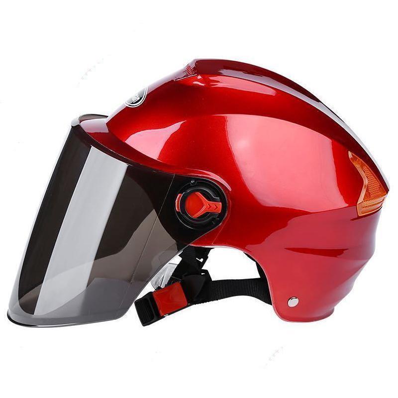 Spring and Summer Sun Protection Electric Car Helmet Motorcycle Unisex Four Season Half Helmet Sunshade Portable Battery Car Helmet