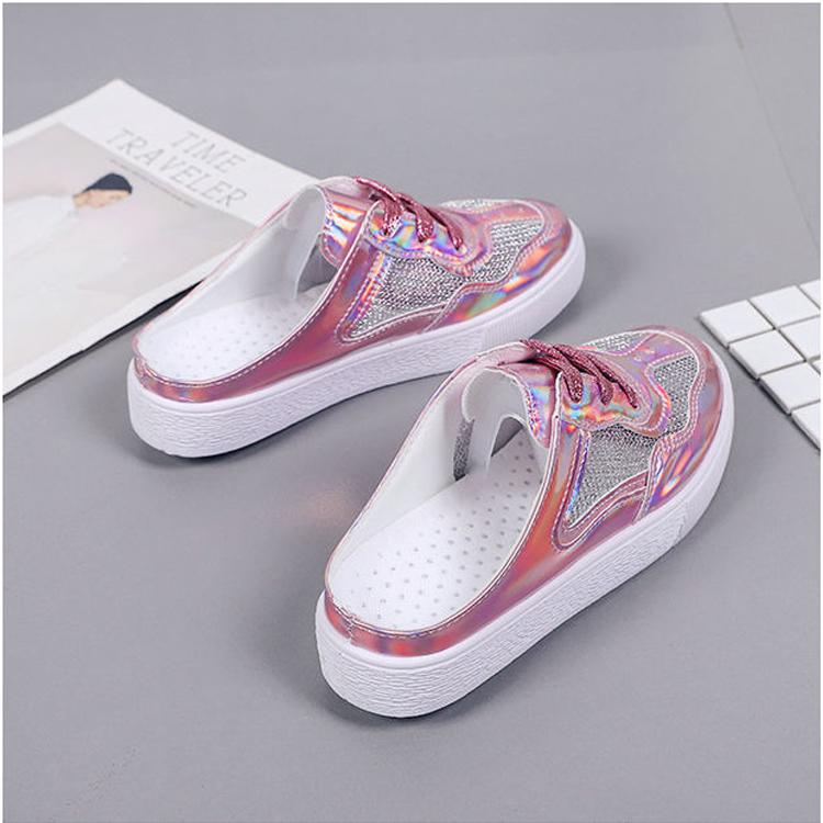 Summer Women Slippers Casual Soft Comfortable Mesh Outside Flat Slides Half Beach Slippers Woman Flip Flops