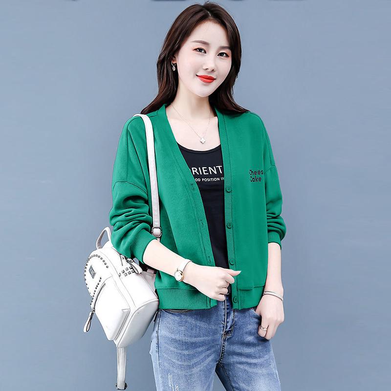 Sweater Cotton Jacket Women Korean Loose Loose Autumn and Winter Thin All-match Jacket Cardigan Sweater Short Baseball Uniform