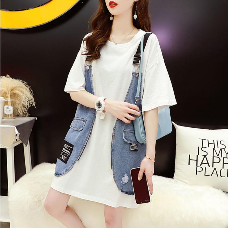 Women Dress Girl Loose O-Neck Casual Long T-shirt Dress Big Loose Home Comfort Outer Convenient