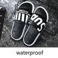 Sandals and slippers men and women fashion word drag couple outdoor wear black and white extra large