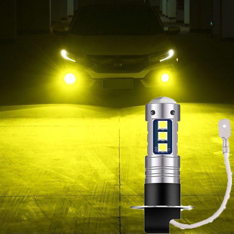 H3 220W Super Bright Headlight Seven Color LED Car Front Fog Light Natural/ Strobe Light Car Light Bulb