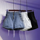 Korean Version of Denim Shorts Women Summer Plus Size Fat Girls Loose High Waist Wide Leg A- Pants Hip Pants
