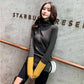 PofuLove Winter Long-sleeved Slim-fit Color-block Turtleneck Reversible Plus Velvet Bottoming Shirt