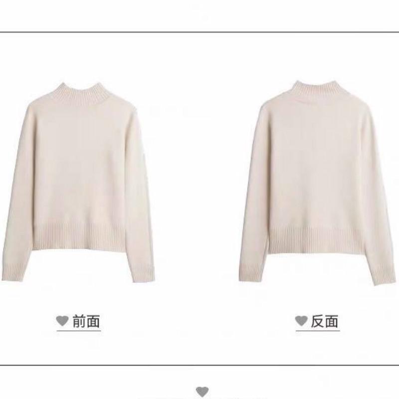 Women's Half-high Collar Pullover Sweater Long-sleeved Knitted bottoming Shirt Slim Wild