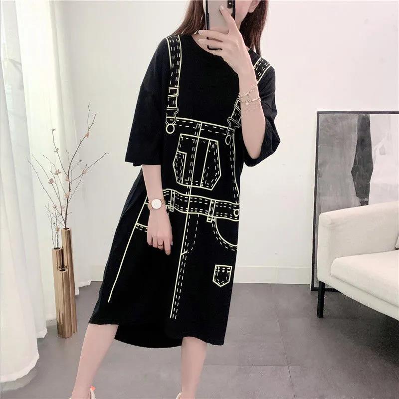 Women  T-shirt Dress Girl Loose O-Neck Casual Long Big Loose Home Comfort Outer Convenient Nightdress pajamas
