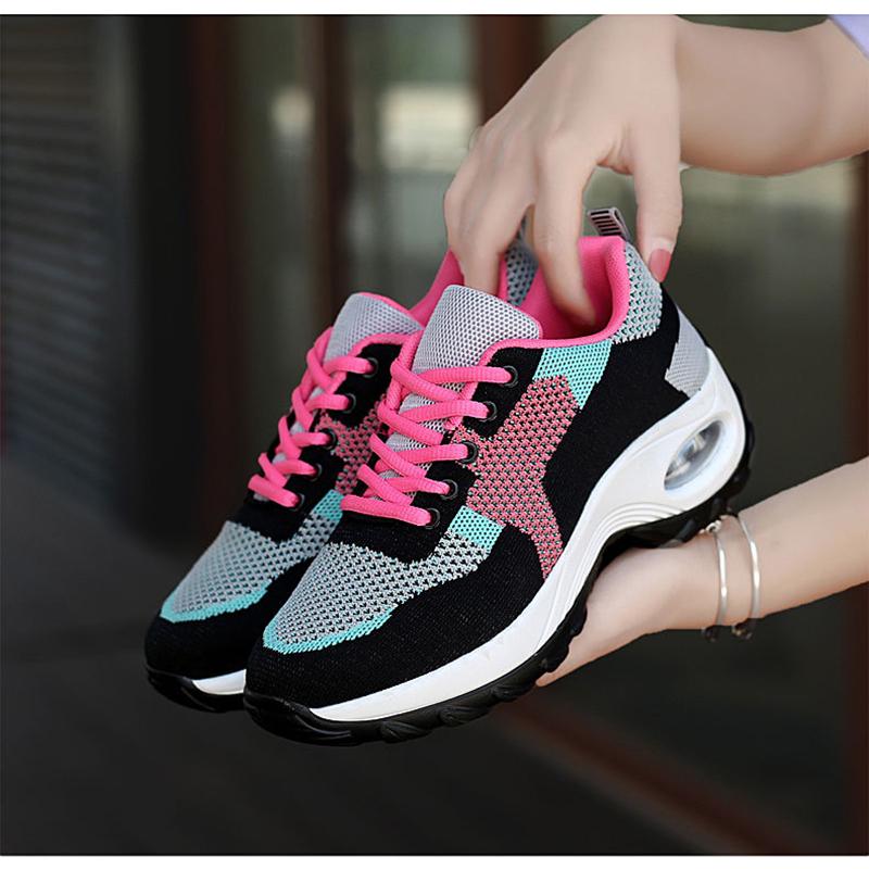 Women Vulcanized Shoes Summer Women's Sneaker 2020 Spring Summer Knitting Breathable Shoe Chunky Platform Sneakers Soft