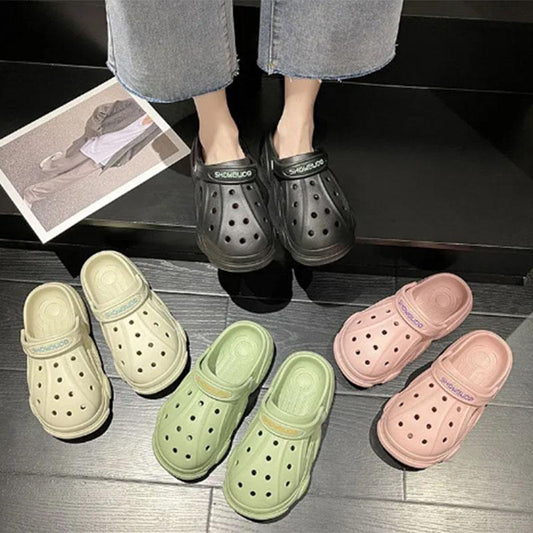 Cave Shoes Women Wear Ins Tide Summer Fashion Thick Bottom Non-slip Baotou Slippers Beach Sandals