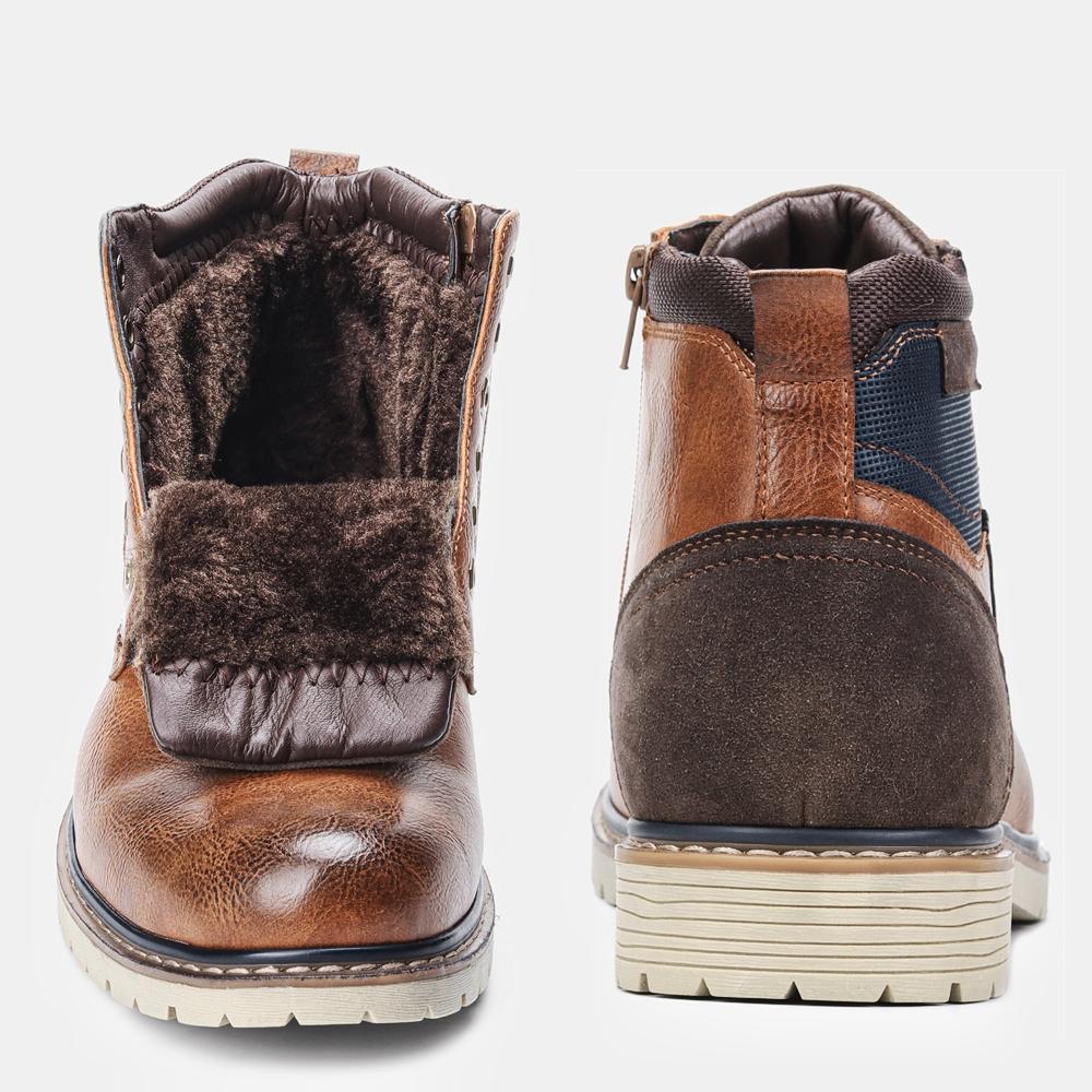 Retro Men's Winter Boots Keep Warm Men's Winter Shoes Are Handsome and Fashionable All-match
