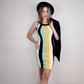 Women's Round Neck Sleeveless Halter Neck Dress Striped Knitted Dress Elastic Slim Bodycon Dress for Party