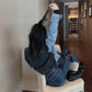 Retro Short Stitching Denim Jacket Women's Spring and Autumn Korean Style Loose All-match Jacket Top