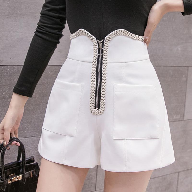 WTEMPO Irregular Solid Color Pants Shorts Women Spring and Summer High Waist Casual Loose A-line Wide-leg Pants