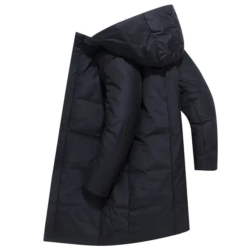 Winter Men's Mid-length White Duck Down Down Jacket Fashion Youth Warm Jacket Thickened Cold Clothing