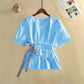 Chiffon Shirt Large Size Skirt Dress Set Waist Western Style High Waist A-Line Skirt