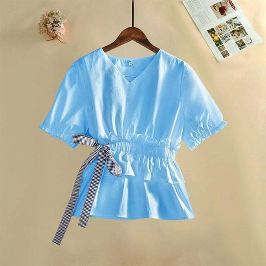Chiffon Shirt Large Size Skirt Dress Set Waist Western Style High Waist A-Line Skirt