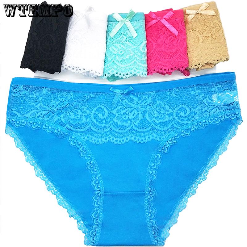 6 Pcs/Lot Women Underwear Sexy Lace Ladies Underwear Thongs Panties Ladies Briefs Lingerie