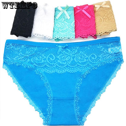 6 Pcs/Lot Women Underwear Sexy Lace Ladies Underwear Thongs Panties Ladies Briefs Lingerie