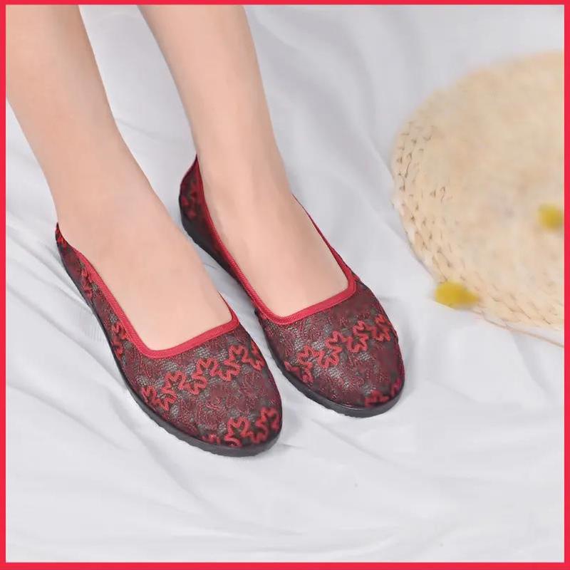 Middle-aged and Elderly Grandma Shoes Summer Single Shoes Non-slip Soft-soled Breathable Mesh Shoes