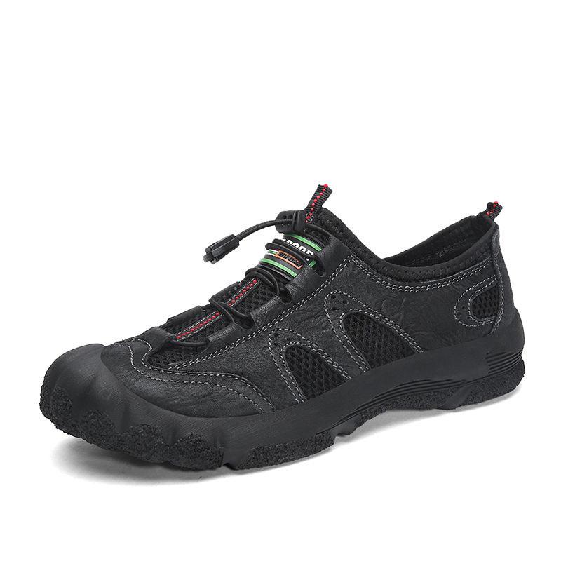 Plus Size 38-46 Men Outdoor Water Sneaker Non Slip Hiking Climbing Aqua Shoes Beach Barefoot Upstream Shoes Leather Seaside Shoes
