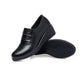 Black Soft Leather Work Shoes Women's Single Wedge Heel Large Size Non-slip Soft Leather High Heel Casual Shoes Can Be Worn To Work