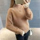 Non-shedding Mink Velvet Sweater Women's Short Loose Knit Sweater New Half High Collar Top