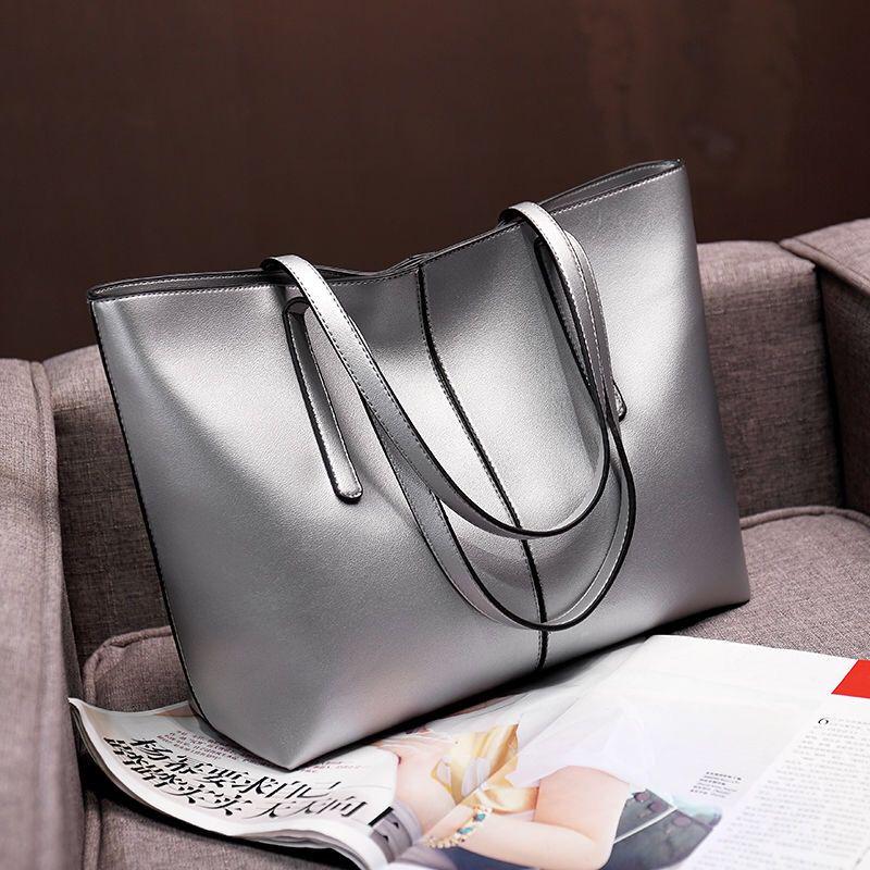 Trendy wild Woman bag Leather bag Big capacity European and American style Shoulder Handbag