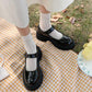 Korean Style All-match Retro British Style Leather Shoes Japanese Women's Small Leather Shoes Thick-soled Round-toe Thin Women's Shoes