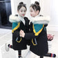 Winter Thicken Warm Big Fur Collar Girls' Cotton-padded Clothes Big Children's Children's Cotton-padded Clothes Mid-length Girls' Winter Coat Thicken