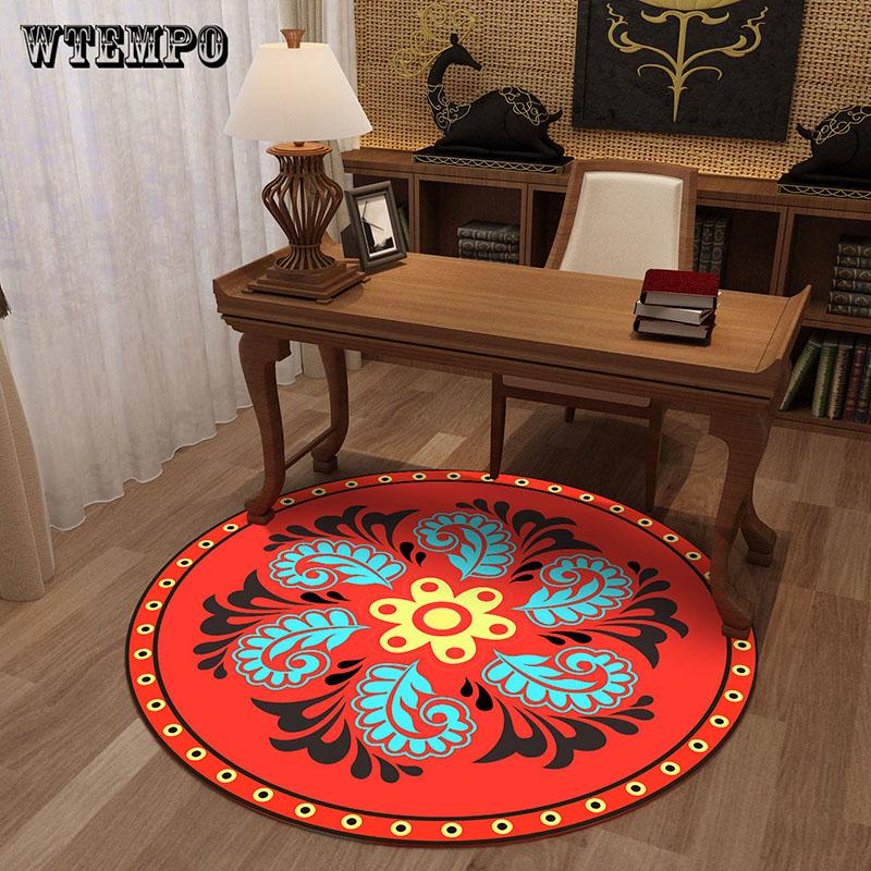 Porcelain Round Carpets for Living Room  Parlor Bedroom Chair Rugs Toilet Decorate Non-slip Floor Mat