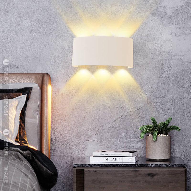 Nordic Led Wall Lamp Aluminum Outdoor Indoor White Black Stairs Bedroom Bedside Bathroom wall Light