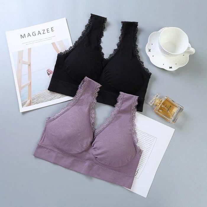 Mother's Bra with Padding No Steel Ring Sports Bra Sleep Yoga Vest  Women Gather Plus Size Underwear Bra